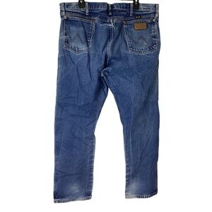 Vintage Wrangler Cowboy Cut Straight Leg Blue Denim Jeans - Men's Size 42 X 32